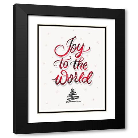 Joy to the World Black Modern Wood Framed Art Print with Double Matting by Batista, Dee
