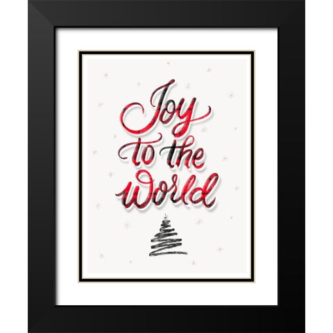Joy to the World Black Modern Wood Framed Art Print with Double Matting by Batista, Dee