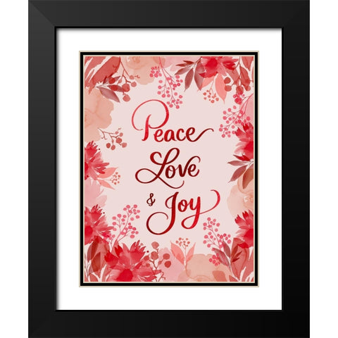 Peace Black Modern Wood Framed Art Print with Double Matting by Batista, Dee