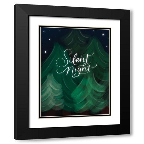 Silent Night Black Modern Wood Framed Art Print with Double Matting by Batista, Dee