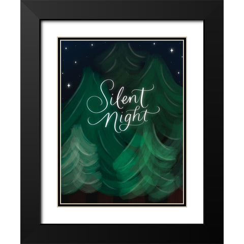 Silent Night Black Modern Wood Framed Art Print with Double Matting by Batista, Dee