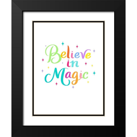 Believe Black Modern Wood Framed Art Print with Double Matting by Batista, Dee