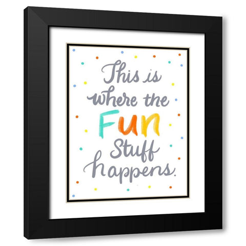 Fun Black Modern Wood Framed Art Print with Double Matting by Batista, Dee