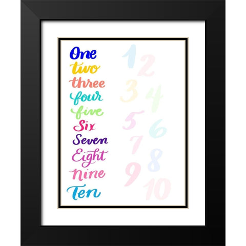 Numbers Black Modern Wood Framed Art Print with Double Matting by Batista, Dee