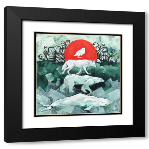 Totem Black Modern Wood Framed Art Print with Double Matting by Ihde, McKenna