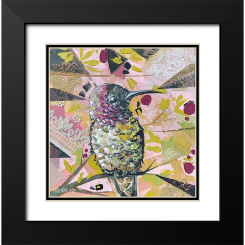 Perched Hummingbird Black Modern Wood Framed Art Print with Double Matting by Ihde, McKenna