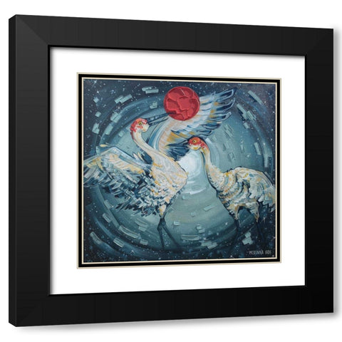Sandhill Cranes Black Modern Wood Framed Art Print with Double Matting by Ihde, McKenna