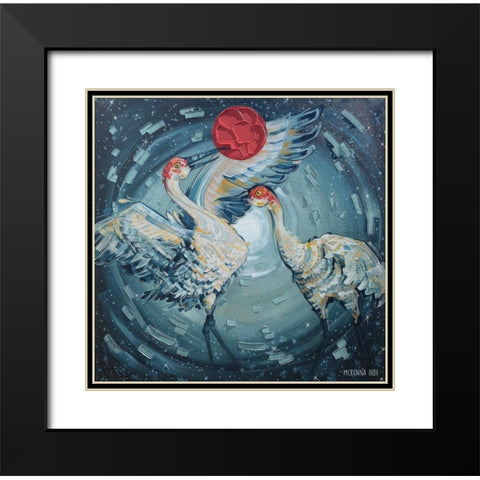 Sandhill Cranes Black Modern Wood Framed Art Print with Double Matting by Ihde, McKenna