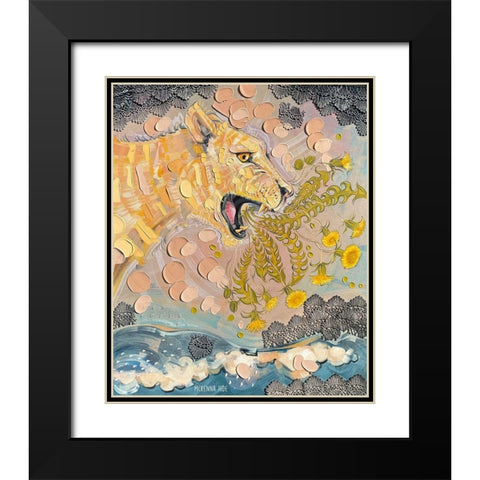 Dandelion Black Modern Wood Framed Art Print with Double Matting by Ihde, McKenna