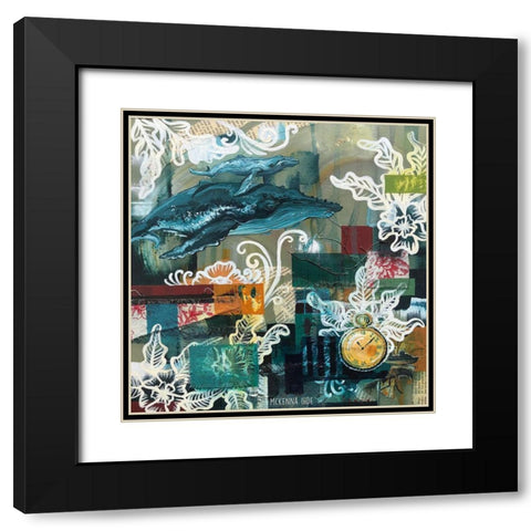 Whale Watch Black Modern Wood Framed Art Print with Double Matting by Ihde, McKenna