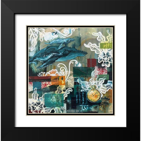 Whale Watch Black Modern Wood Framed Art Print with Double Matting by Ihde, McKenna