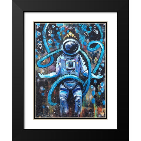 Moonman Black Modern Wood Framed Art Print with Double Matting by Ihde, McKenna