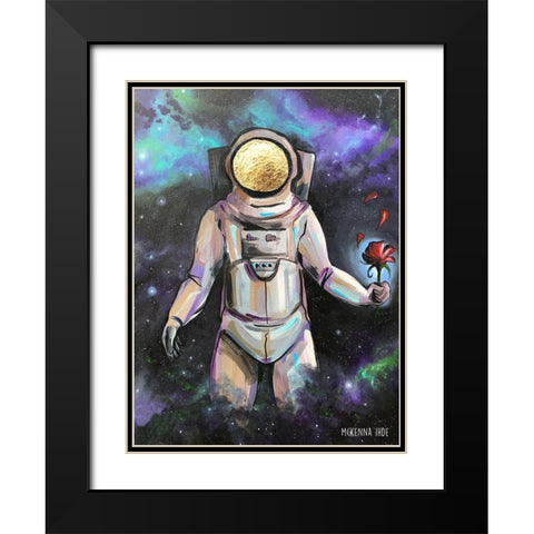Moonman II Black Modern Wood Framed Art Print with Double Matting by Ihde, McKenna
