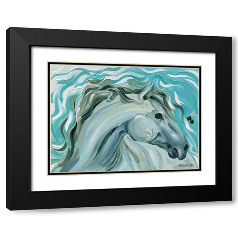 Horse and Bumble Bee Black Modern Wood Framed Art Print with Double Matting by Ihde, McKenna