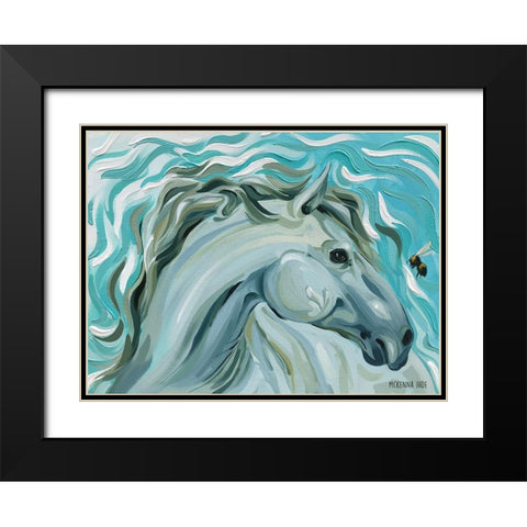 Horse and Bumble Bee Black Modern Wood Framed Art Print with Double Matting by Ihde, McKenna
