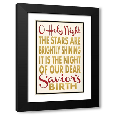 O Holy Night Black Modern Wood Framed Art Print with Double Matting by Words for the Soul