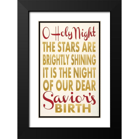 O Holy Night Black Modern Wood Framed Art Print with Double Matting by Words for the Soul
