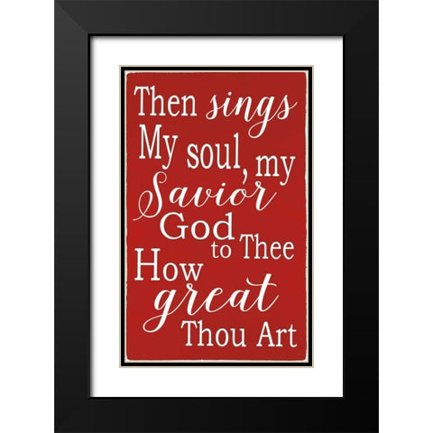 How Great Thou Are Black Modern Wood Framed Art Print with Double Matting by Words for the Soul