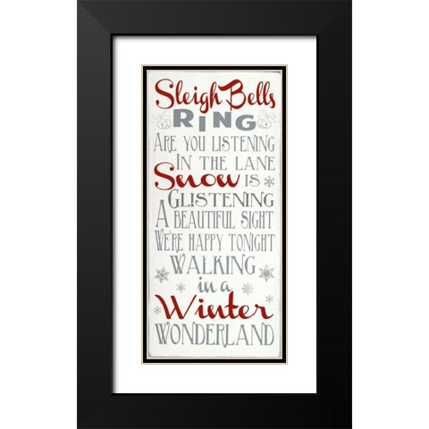 Sleigh Bells Black Modern Wood Framed Art Print with Double Matting by Words for the Soul