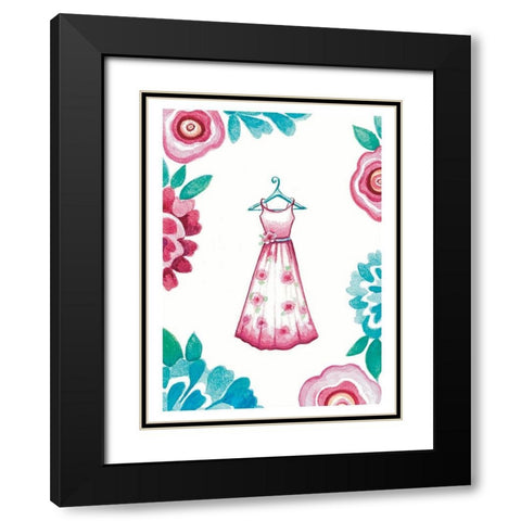 The Floral Dress Black Modern Wood Framed Art Print with Double Matting by Tyndall, Elizabeth