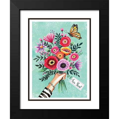 For You Bouquet Black Modern Wood Framed Art Print with Double Matting by Tyndall, Elizabeth