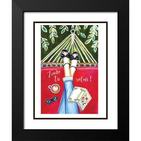 Time to Relax Black Modern Wood Framed Art Print with Double Matting by Tyndall, Elizabeth