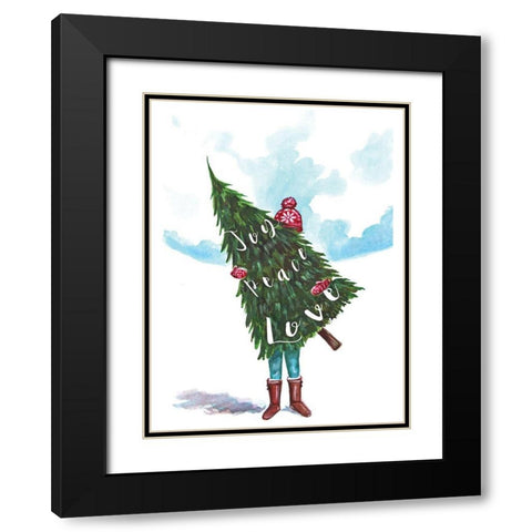 Joy, Peace, Love Black Modern Wood Framed Art Print with Double Matting by Tyndall, Elizabeth