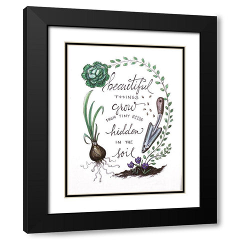 Beautiful Things Grow Black Modern Wood Framed Art Print with Double Matting by Tyndall, Elizabeth