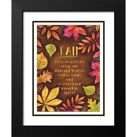 Hello Fall Black Modern Wood Framed Art Print with Double Matting by Tyndall, Elizabeth