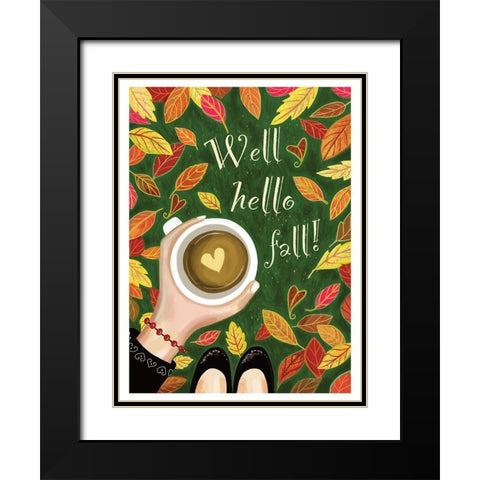 Well, Hello Fall Black Modern Wood Framed Art Print with Double Matting by Tyndall, Elizabeth