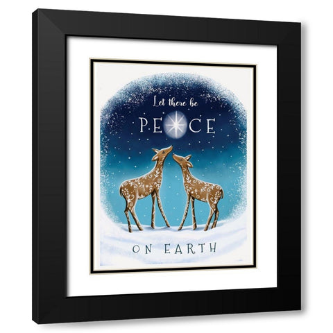 Let There Be Peace Black Modern Wood Framed Art Print with Double Matting by Tyndall, Elizabeth