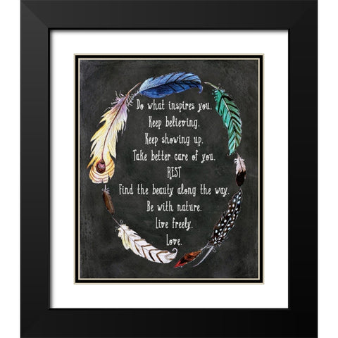 Do What Inspires You Black Modern Wood Framed Art Print with Double Matting by Tyndall, Elizabeth