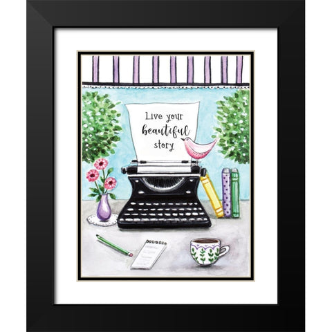 Live Your Beautiful Story Black Modern Wood Framed Art Print with Double Matting by Tyndall, Elizabeth