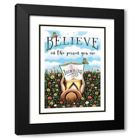 Believe Black Modern Wood Framed Art Print with Double Matting by Tyndall, Elizabeth