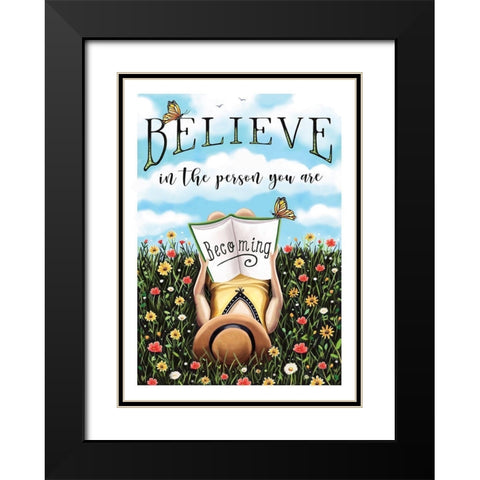 Believe Black Modern Wood Framed Art Print with Double Matting by Tyndall, Elizabeth