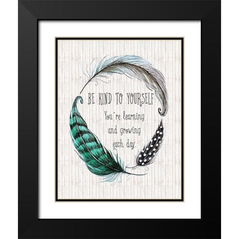 Be Kind to Yourself Black Modern Wood Framed Art Print with Double Matting by Tyndall, Elizabeth