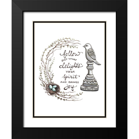 Follow What Delights Black Modern Wood Framed Art Print with Double Matting by Tyndall, Elizabeth