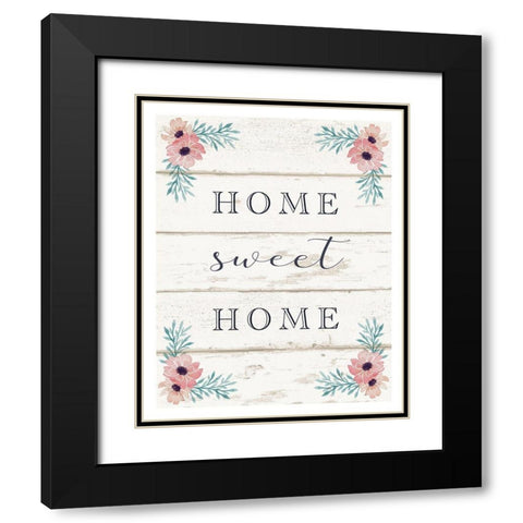 Home Sweet Home Black Modern Wood Framed Art Print with Double Matting by Tyndall, Elizabeth