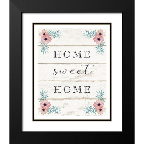 Home Sweet Home Black Modern Wood Framed Art Print with Double Matting by Tyndall, Elizabeth