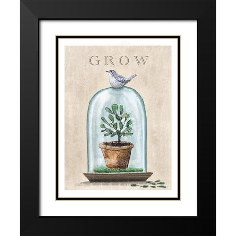 Grow Terrarium Black Modern Wood Framed Art Print with Double Matting by Tyndall, Elizabeth