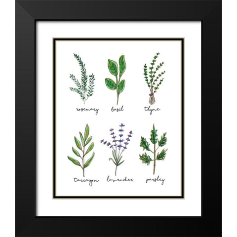 Herbs Black Modern Wood Framed Art Print with Double Matting by Tyndall, Elizabeth