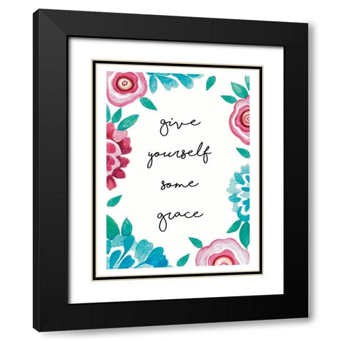 Give Yourself Some Grace Black Modern Wood Framed Art Print with Double Matting by Tyndall, Elizabeth