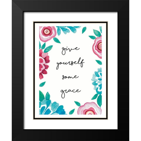 Give Yourself Some Grace Black Modern Wood Framed Art Print with Double Matting by Tyndall, Elizabeth