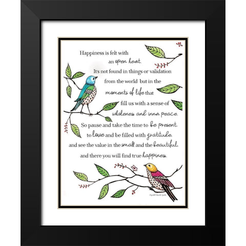 Happiness Black Modern Wood Framed Art Print with Double Matting by Tyndall, Elizabeth