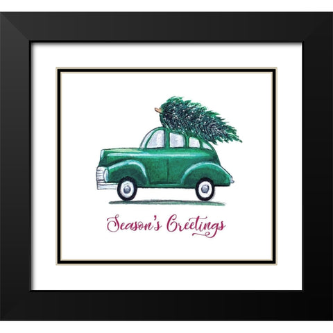 Seasons Greetings Black Modern Wood Framed Art Print with Double Matting by Tyndall, Elizabeth