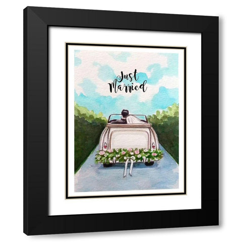 Just Married Black Modern Wood Framed Art Print with Double Matting by Tyndall, Elizabeth
