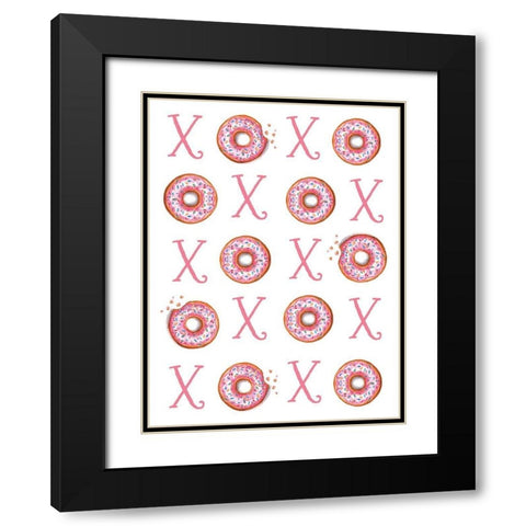 Hugs and Donuts Black Modern Wood Framed Art Print with Double Matting by Tyndall, Elizabeth