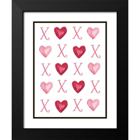 Hugs and Hearts Black Modern Wood Framed Art Print with Double Matting by Tyndall, Elizabeth