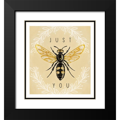 Just Bee You Black Modern Wood Framed Art Print with Double Matting by Tyndall, Elizabeth