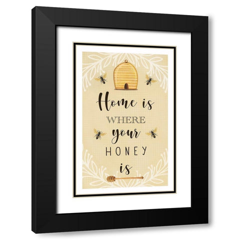 Home is Where Your Honey Is Black Modern Wood Framed Art Print with Double Matting by Tyndall, Elizabeth
